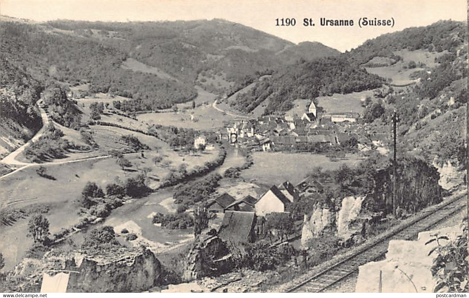 Suisse - SAINT-URSANNE (JU) Vue générale - Ed. B. Denéréaz 1190