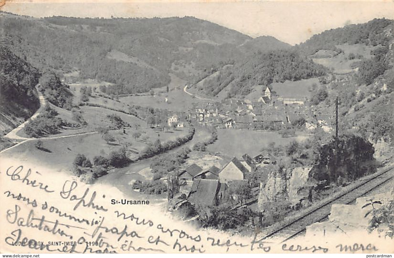 Suisse - SAINT-URSANNE (JU) Vue générale - Ed. L. Burgy 1190