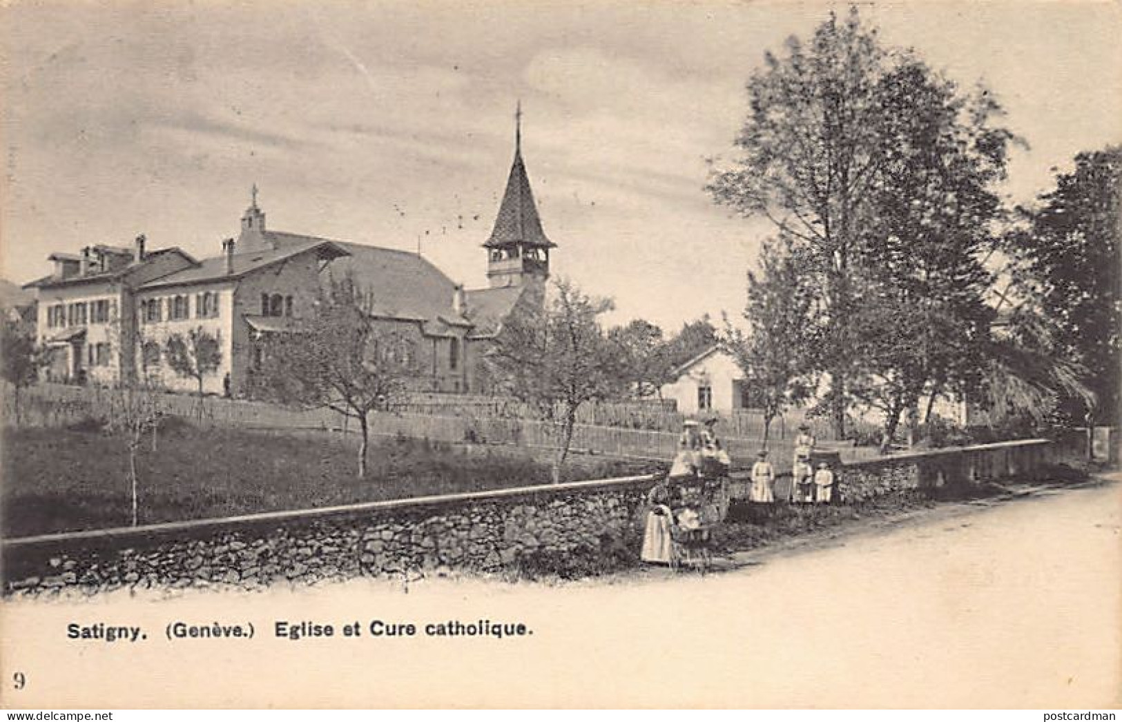 Suisse - SATIGNY (GE) Eglise et cure catholique - Ed. E.C. 9