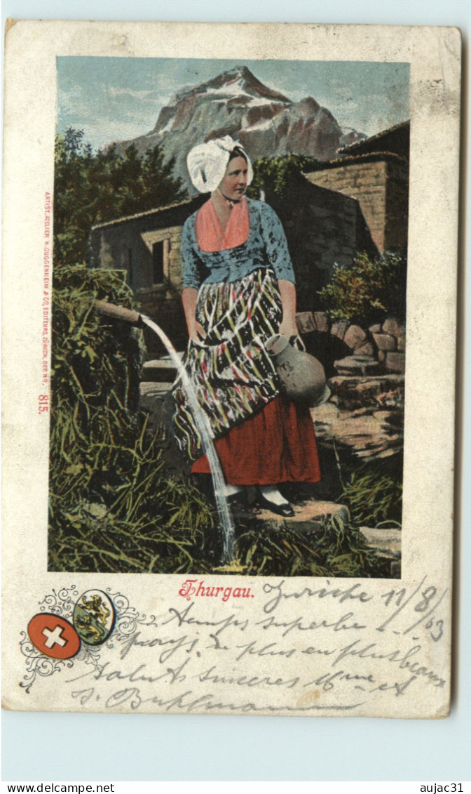 Suisse - Swiss - Schweiz - Thurgovie - Femmes - Femme - Coiffes - Coiffe - Costumes - Costume - Thurgau - état