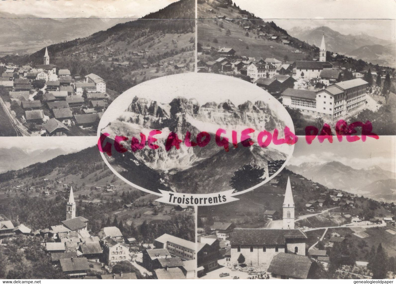 SUISSE -  TROISTORRENTS  VUES AERIENNES - VALAIS- EDITEUR PERROCHET LAUSANNE