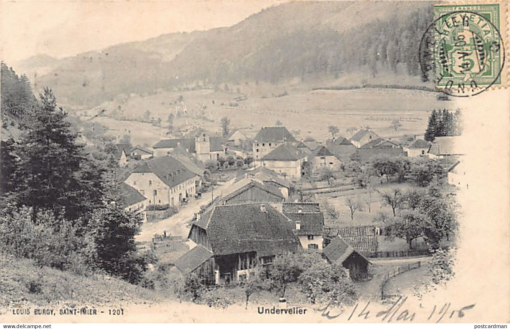 Suisse - UNDERVELIER (JU) Vue générale - Ed. Burgy 1201