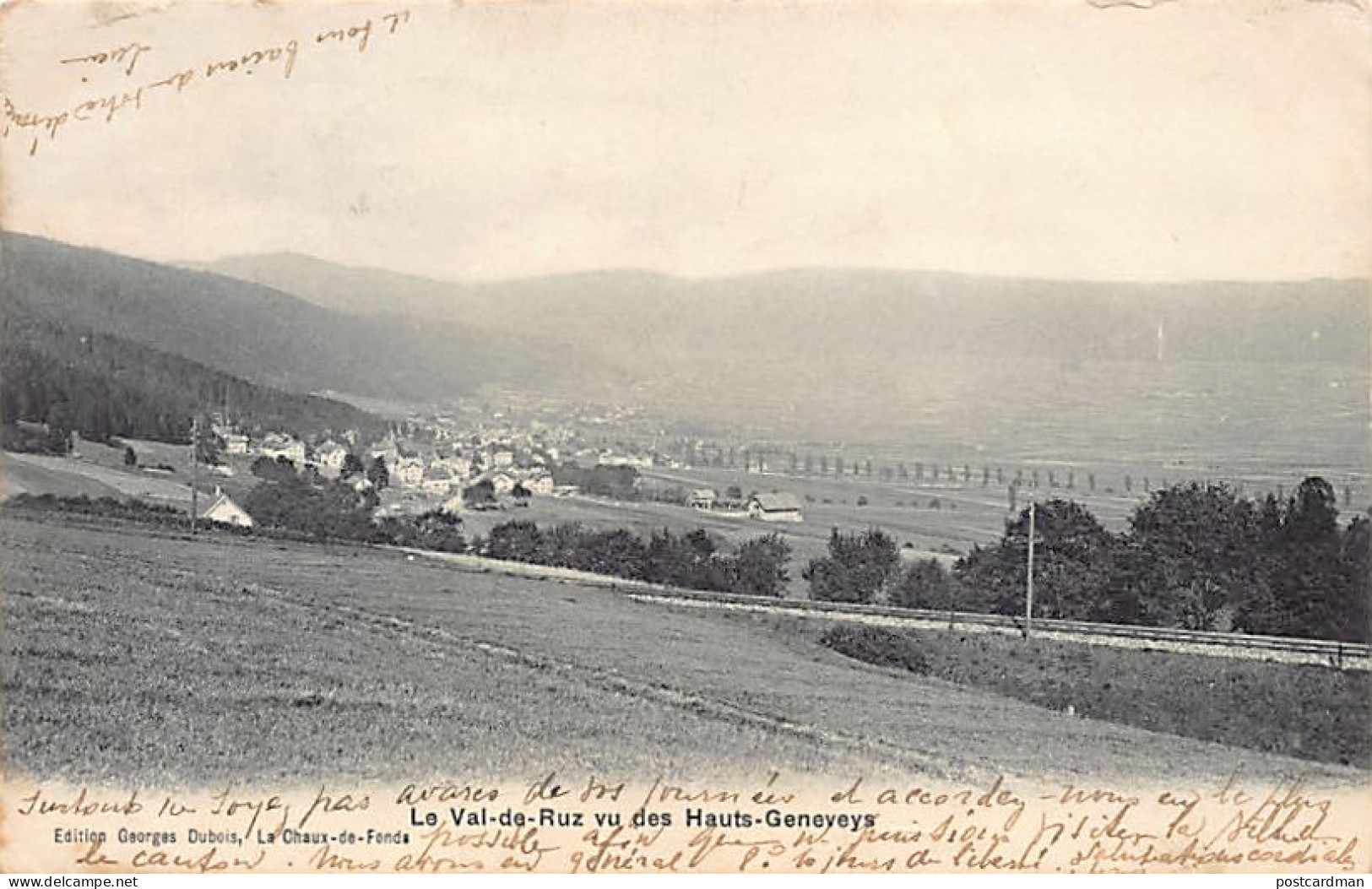 Suisse - Val-de-Ruz (NE) Vu des Hauts-Geneveys - Ed. Georges Dubois