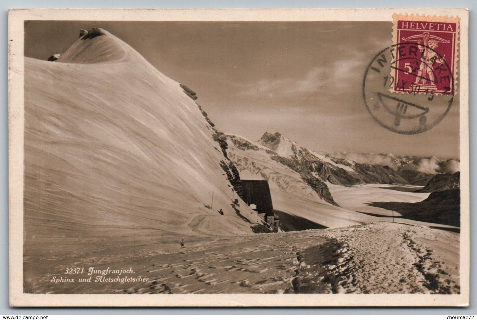 (Suisse) Valais 024, Fieschertal, Kilchberg 32371, Jungfraujoch. Sphinx und Aletschglestcher