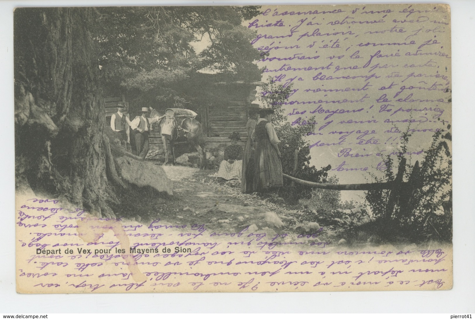 SUISSE - VALAIS - Départ de VEX pour les MAYENS DE SION