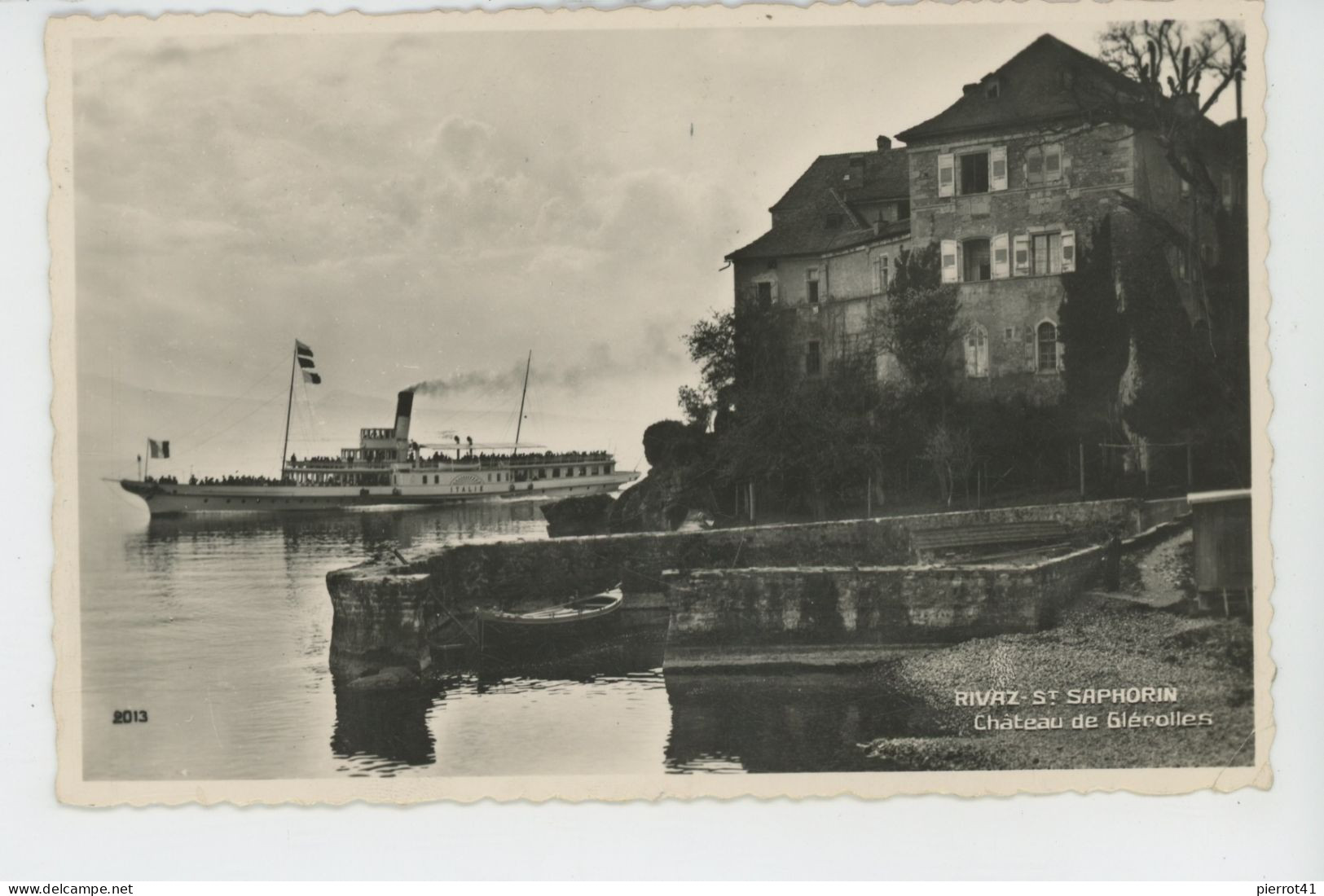 SUISSE - VAUD - RIVAZ - ST. SAPHORIN - Château de GLÉROLLES (passage bateau " ITALIE " )
