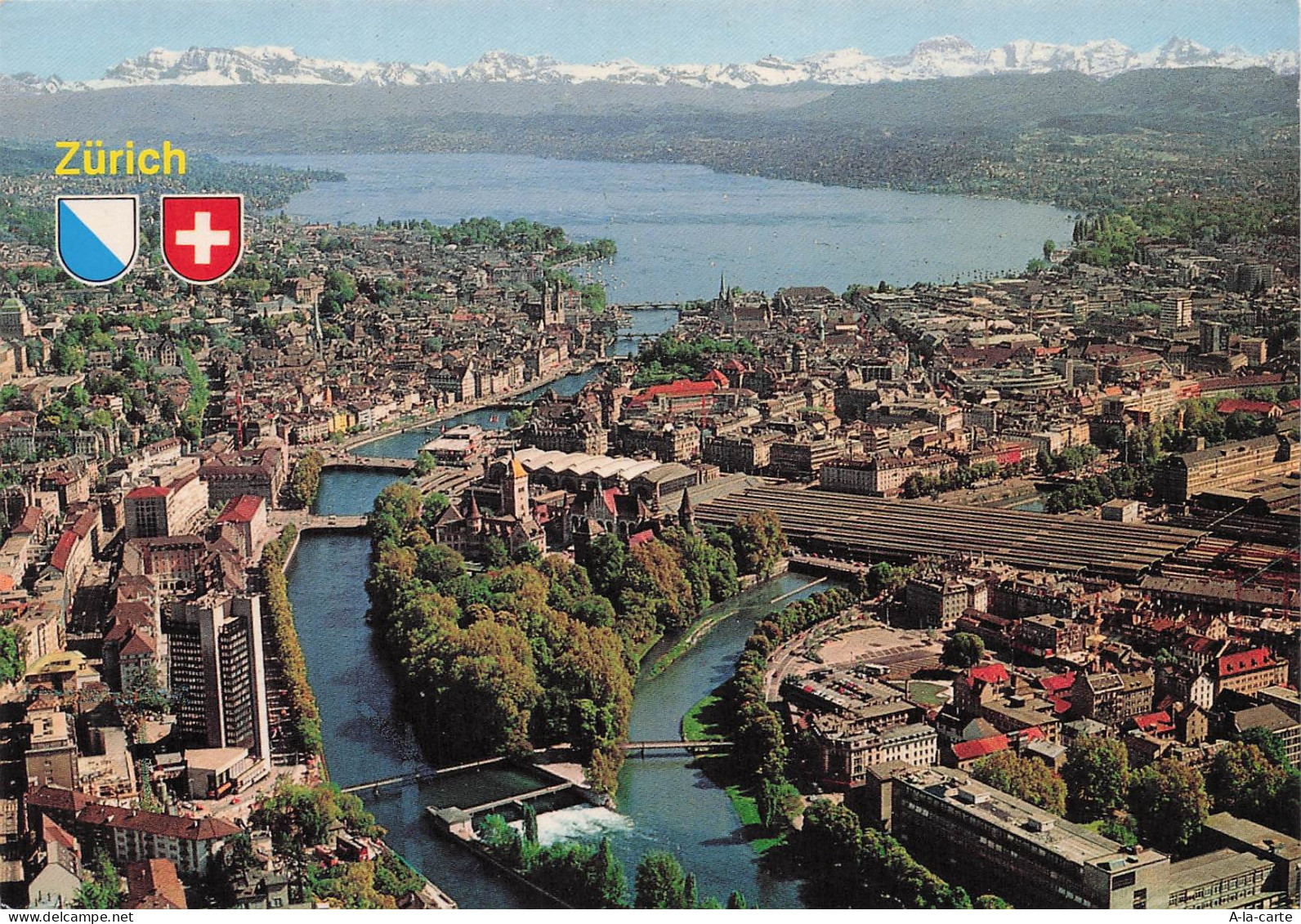 SUISSE ZURICH VUE AERIENNE DE LA VILLE ET DU LAC
