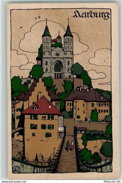 4663 Aarburg Künstlerkarte sign. L - 13248257