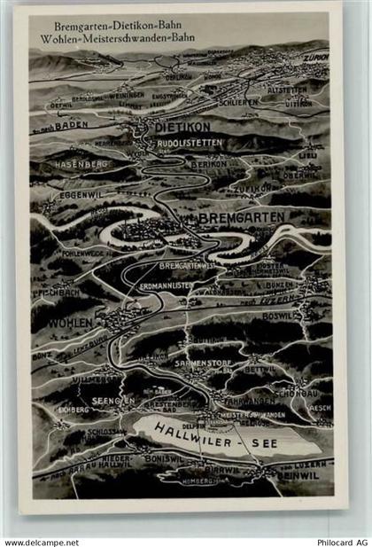 5620 Bremgarten AG - Landkarte Bremgarten-Dietikon-Bahn Wohlen-Meistersc... - 13111749