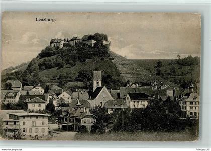 5600 Lenzburg 1910 Gebrauchsspuren Teilansicht mit Burg - 13098282
