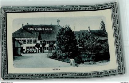 4313 Möhlin 1911 Prägedruck Hotel Soolbad Sonne Scan verzogen Passeparto... - 13426733