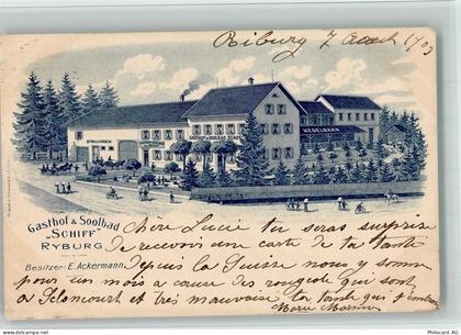 4313 Riburg Möhlin 1903 BOAKC Lithographie Gasthaus Soolbad Schiff E. Ac... - 13702242