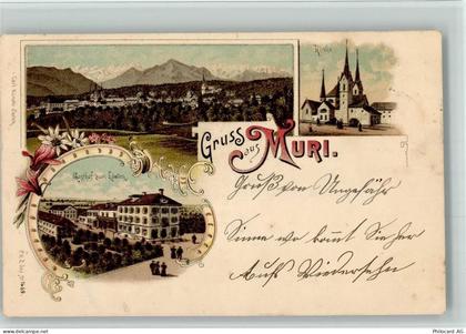 5630 Muri AG 1898 BOAKC Gasthaus Löwen Lithographie - 13700447