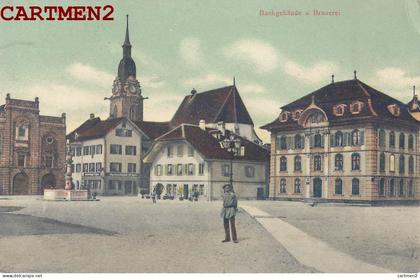 ZOFINGUE ZOFINGEN BANKGEBAUDE u. BRAUEREI CANTON ARGOVIE SUISSE