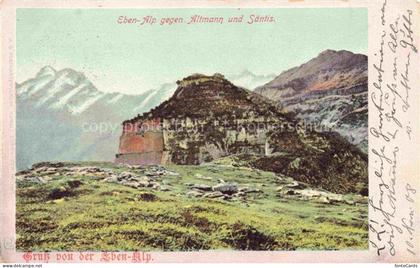 Ebenalp 1641m Saentis Appenzell AI Blick gegen Altmann und Saentis Appenzeller A