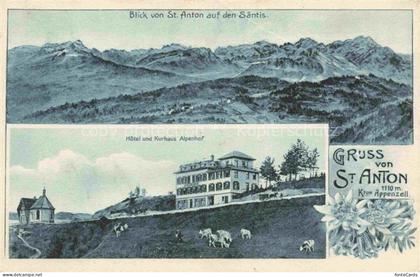 St Anton 1121m Gais Appenzell AI Panorama Saentis Hotel Kurhaus Alpenhof