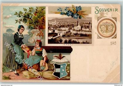Aarau Wappen Korbflechterin Berufe AK Suchard Schokolade 1898 Lithograph... - 13417317