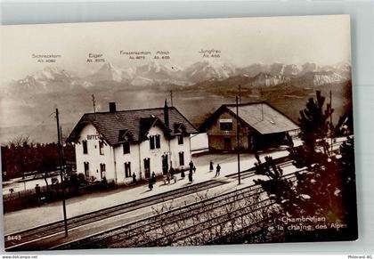 Chambrelien Bahnhof Gasthaus Bahnhof Schweiz Foto AK - 13597886