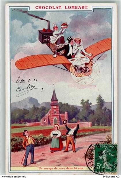 Chocolat Lombart Paris Werbung - dans 20 ans Zukunft Fantasie Flugzeug H... - 13270477