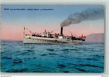 Lac de Neuchatel - Salondampfer AK Binnenschiff 1921 - 11090831
