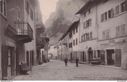 Sembrancher Rue Principale,et la Poste Switzerland Old Postcard