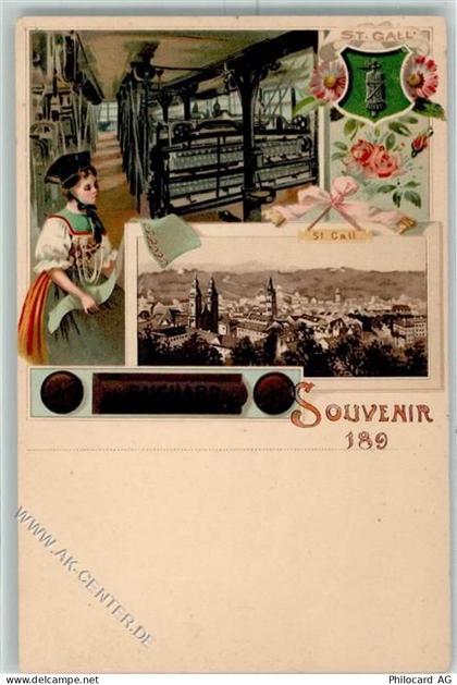 St. Gallen S. Gallo Wappen St. Gallen Berufe Weberei AK Suchard Schokola... - 13417127