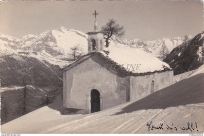 SWITZERLAND - Naters, Snowy Church - Photo Postcard 1930