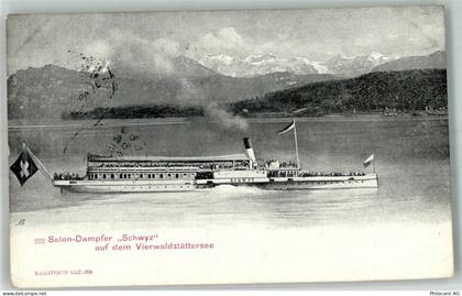 Vierwaldstättersee Salon Dampfer Schwyz Binnenschiff 1905 - 10751929