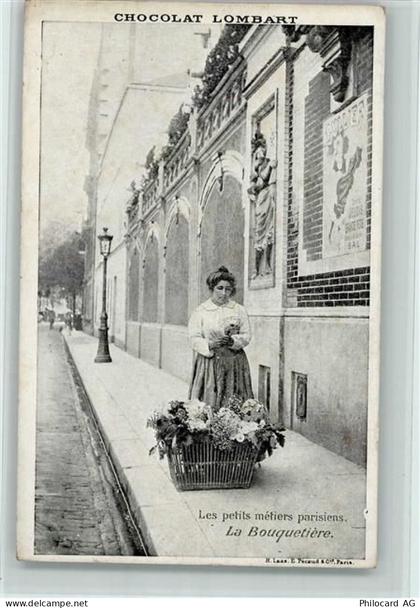Werbung - Chocolat Lombart - Pariser Typen - Blumenverkäuferin - Berufe ... - 13410536