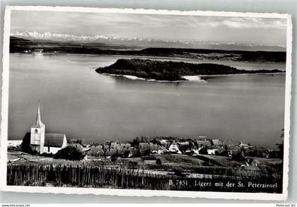 2514 Ligerz Gléresse Foto AK St. Petersinsel Kirche - 39764804