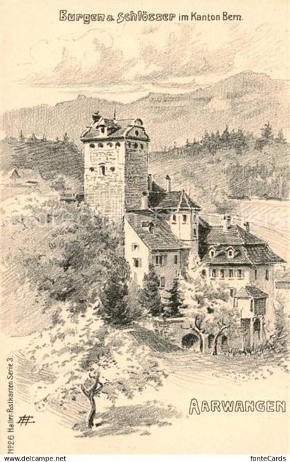Aarwangen BE Schloss Aussenansicht Kuenstlerkarte