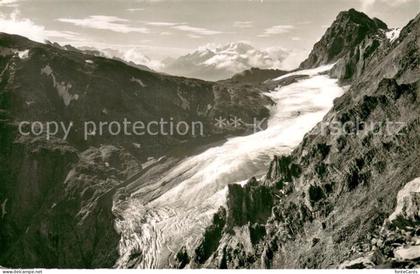 Loetschenpass BE mit Mischabelgruppe Ferden Rothorn und Loetschengletscher