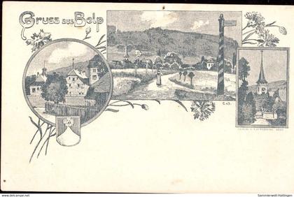 600648 | Lithographie, Ansichtskarten Vorläufer Entwurf E. Lauterburg, Bern, (Erh 3)  | Belp (CH - 3123 Schweiz), -, -