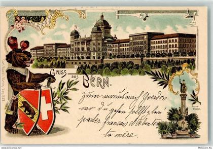 3000 Bern Berne 1899 Lithographie Berna Brunnen Bär Wappen - 13249492