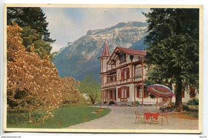 SUISSE CPSM Voyagé 1962○ Pension Schlößli BÖNIGEN bei Interlaken am Brienzerseen (Le petit château de Bönigen Lac Brienz