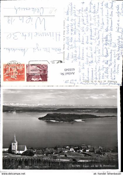619349,Foto Ak Gleresse et Ile de St Pierre Ligerz m. St Peterinsel