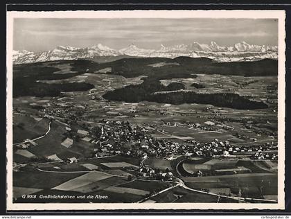 AK Grosshöchstetten, Teilansicht und die Alpen