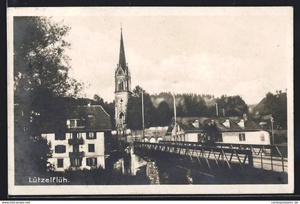 AK Lützelflüh, Brücke mit Kirche