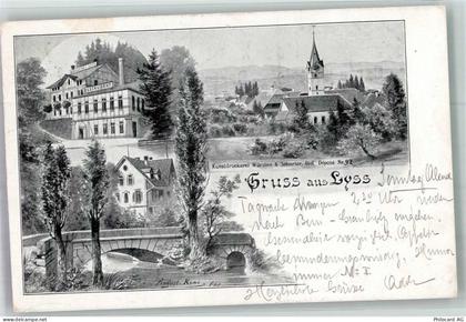 3250 Lyss 1901 Foto AK Brauerei Gasthaus Kirche - 13597726