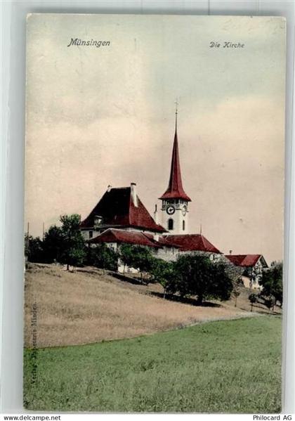 3110 Münsingen 1905 Foto AK Kirche - 38025292