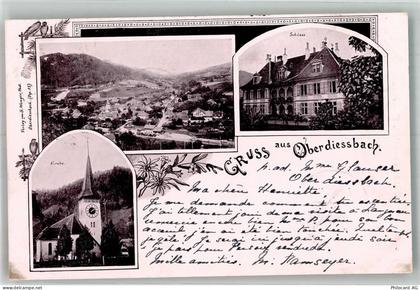 3672 Oberdiessbach 1901 Foto AK Schloss Kirche - 13666438
