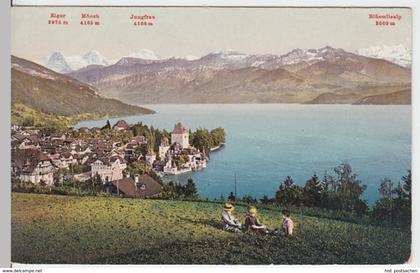 (15755) AK Oberhofen am Thunersee, Panorama, vor 1945