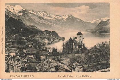 [-10%] SUISSE - Riggenberg - Lac de Brienz et le Rothhorn - Vue panoramique de la ville -  Carte postale ancienne