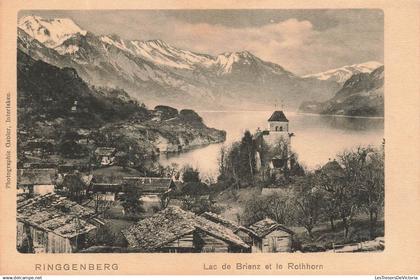 [-5%] SUISSE - Riggenberg - Lac de Brienz et le Rothhorn - Vue panoramique de la ville -  Carte postale ancienne