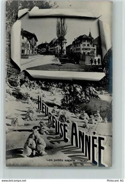 2710 Tavannes 1925 Foto AK Durchbrochene Papierwand - Heureuse Annee , N... - 13213518