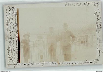 4000 Basel Bâle 1899 Privatfoto AK 2 Männer 2 Kinder auf Rheinterrasse... - 39410366