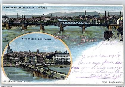 4000 Basel Bâle - Verlag Schlumpf, Kaserne, 3 Brücken, Alte Brücke, Schi... - 50918660