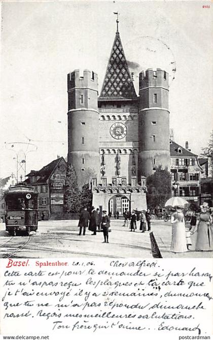 Schweiz - BASEL - Spalenthor - Straßenbahn Birsfelden - Verlag Hermann Ludewig