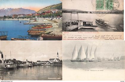 déstockage lot 56 cartes postales de Suisse lac Leman Zurich Geneve Lausanne Glion Vevey Sion ...