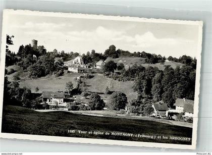 1776 Montagny-la-Ville 1949 Foto AK Aussichtstrum Kirche - 38216707